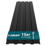 KARAT - 15 Stück Trapezblech 115 x 45 cm - Profilblech SET inkl. Schrauben - 7,7 m² Wandblech Dachblech - Stärke 0,25 mm - Dachplatten Stahlblech Wandverkleidung (Schwarz)  